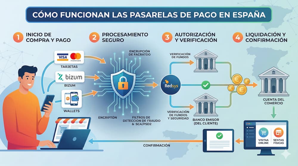 Pasarelas de pago en España: opciones seguras para vender online 3 西班牙的支付网关如何运作